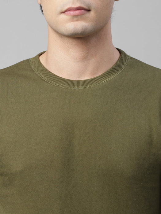 Cut & Sew Terry Round Neck Sweatshirt