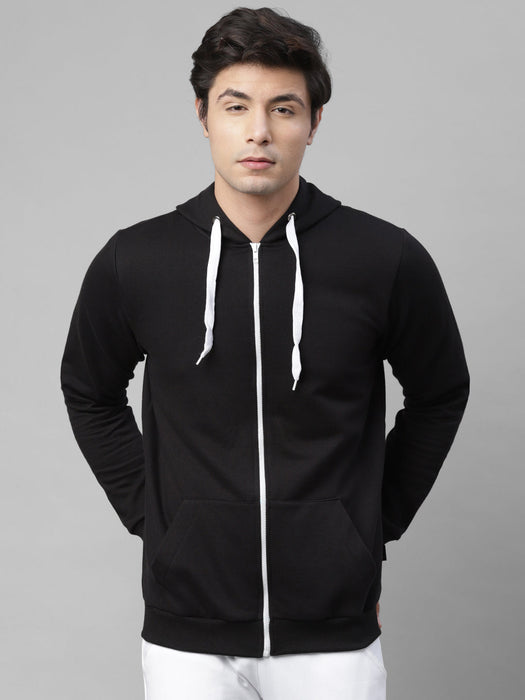 Front Zip With Hooded  Neck Fleece Jacket