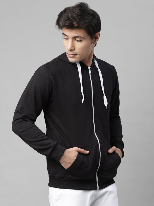 Front Zip With Hooded  Neck Fleece Jacket