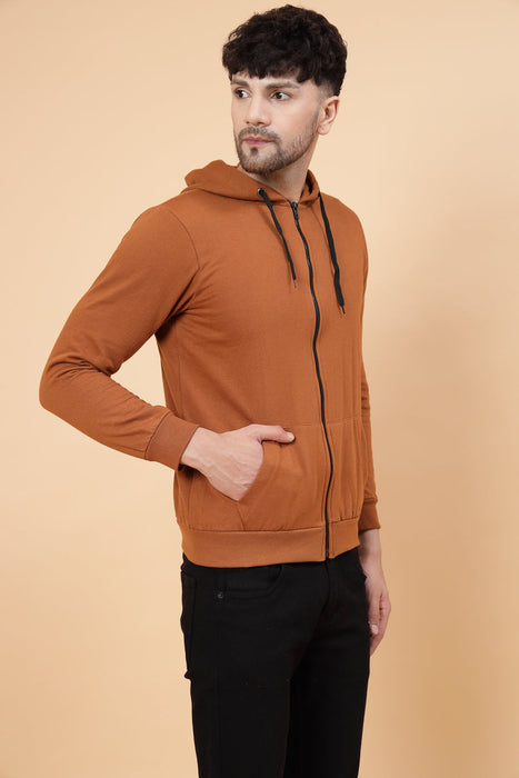 Front Zip With Hooded  Neck Fleece Jacket