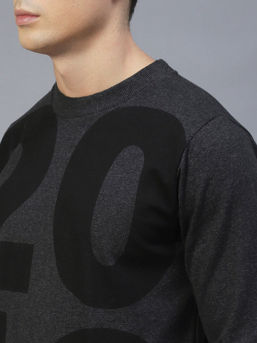 Printed Round Neck Fleece Sweatshirt