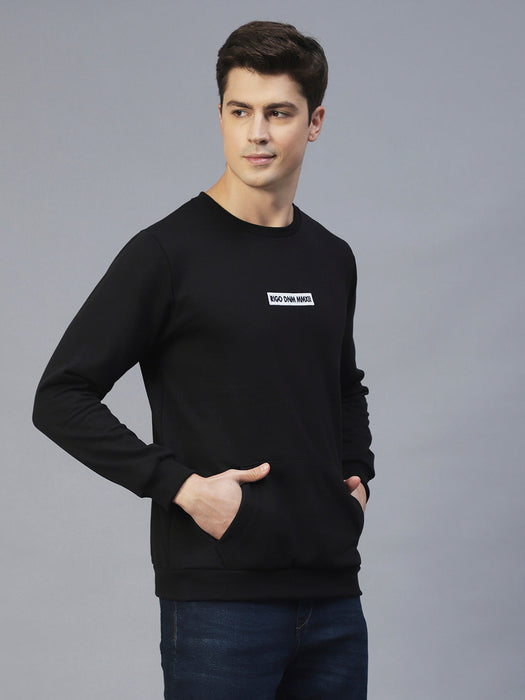 Round Neck Printed Fleece Sweatshirt