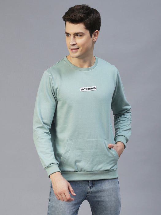 Round Neck Printed Fleece Sweatshirt