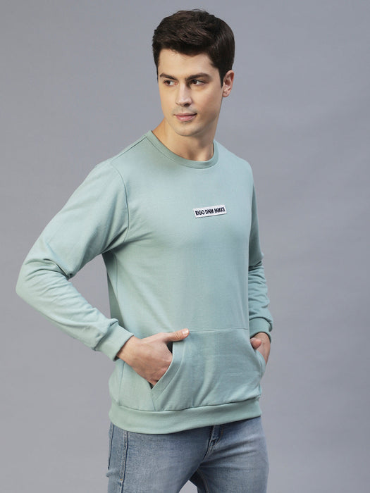 Round Neck Printed Fleece Sweatshirt