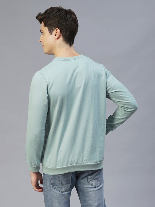 Round Neck Printed Fleece Sweatshirt