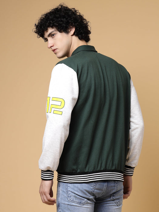 Athletic Puff Printed Varsity Jacket