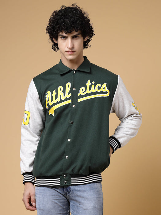 Athletic Puff Printed Varsity Jacket