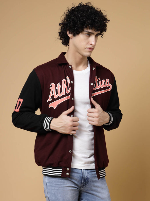 Athletic Puff Printed Varsity Jacket