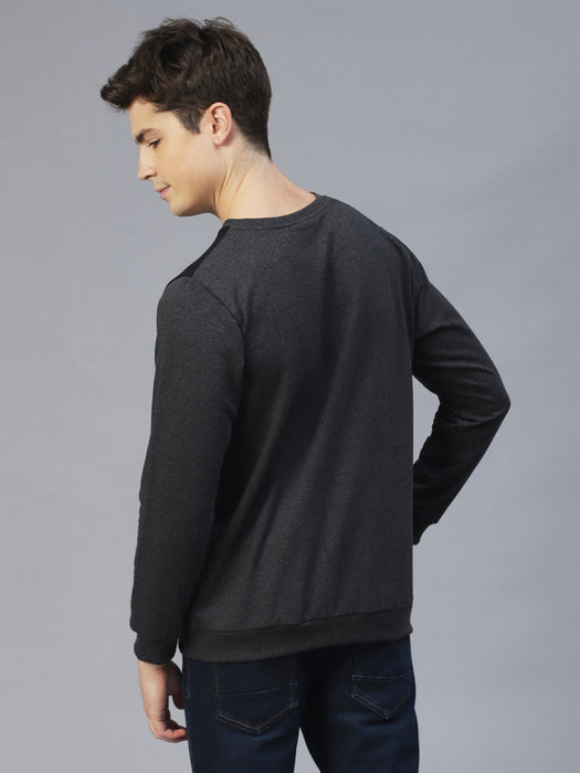 Charcoal Colourblock Terry Sweatshirt