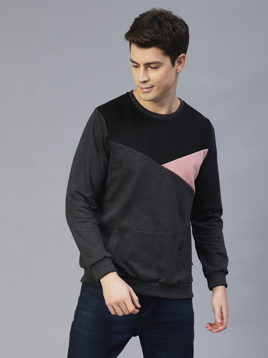 Charcoal Colourblock Terry Sweatshirt