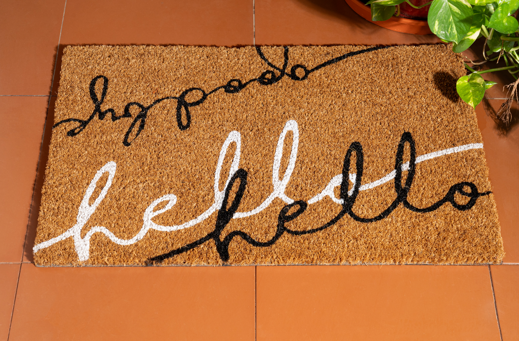 Hello Goodbye Reversible Coir Mat