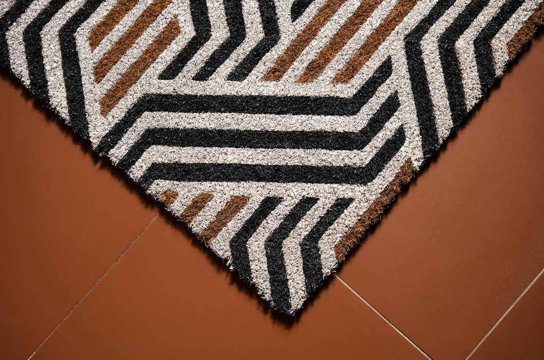 Monochrome Black & White Coir Mat