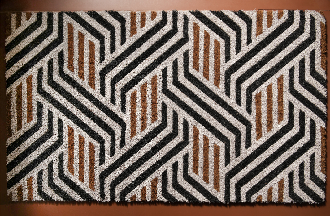 Monochrome Black & White Coir Mat