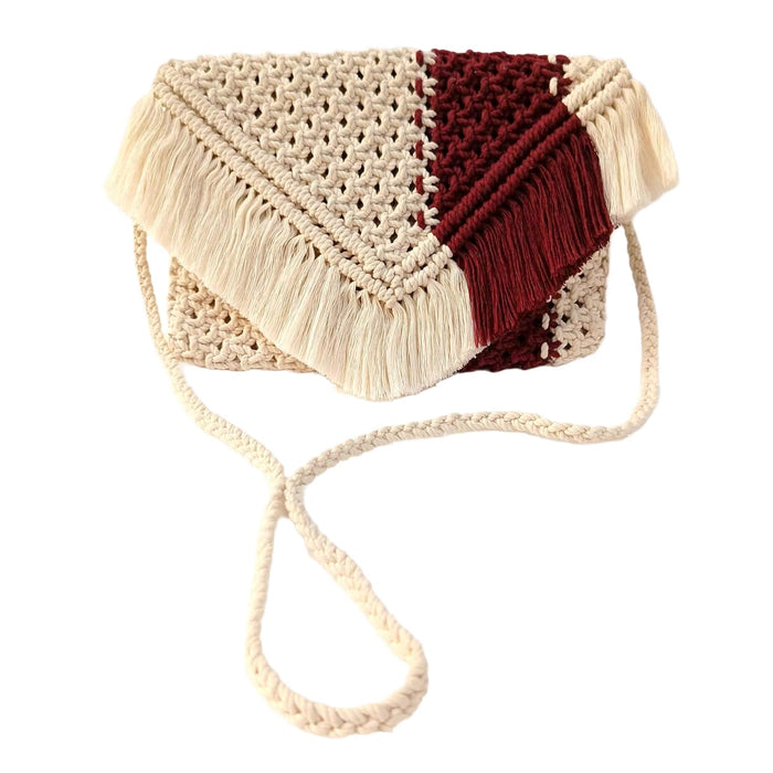 Shade Of Magenta Macrame Sling Handbag