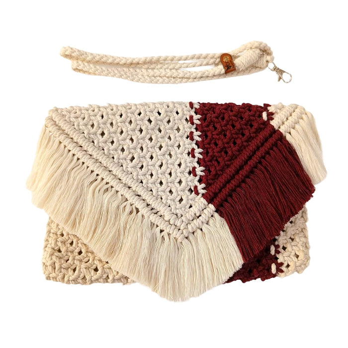 Shade Of Magenta Macrame Sling Handbag