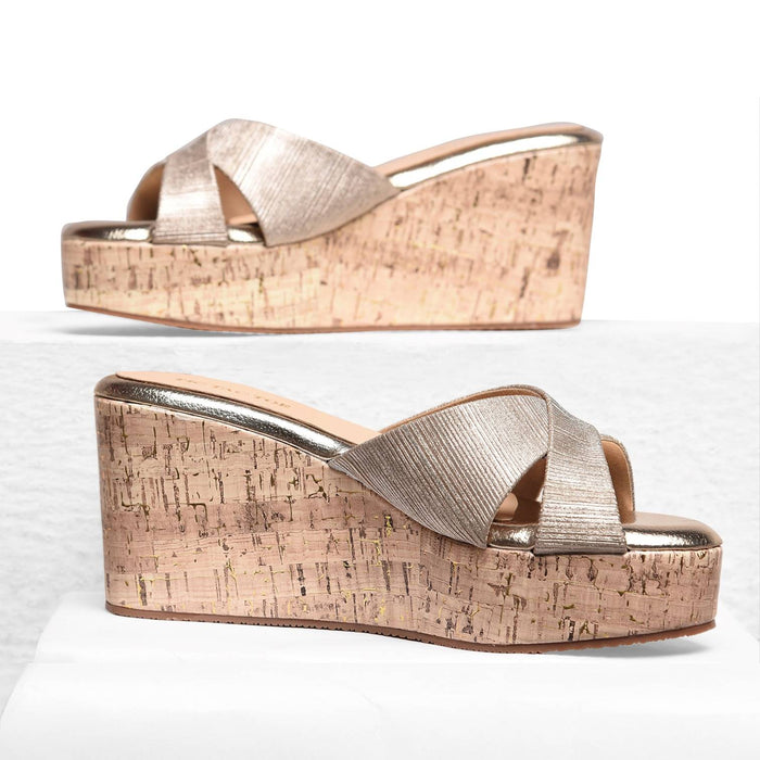 Gold Shimmer Cross Wedge