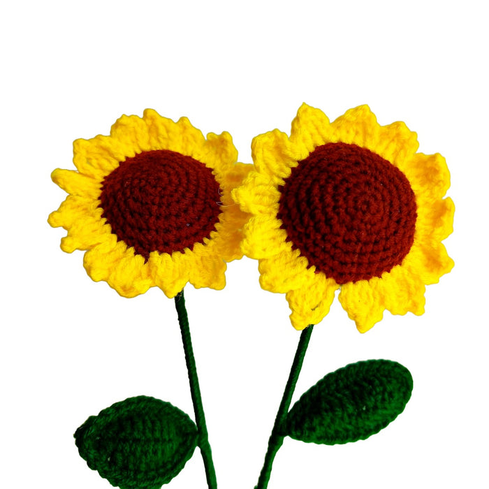 Forever Crochet Yellow Sunflower Artificial Flower (Set Of 2)