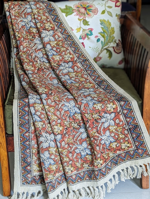 Handblock Printed Throw - Flowery