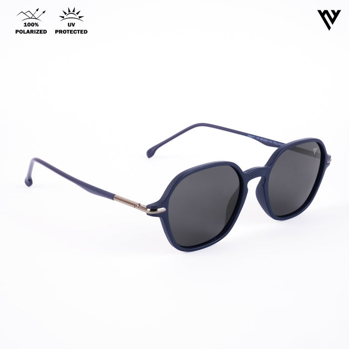 Voyage Exclusive Navy Blue Polarized Round Sunglasses for Men & Women - PMG4496
