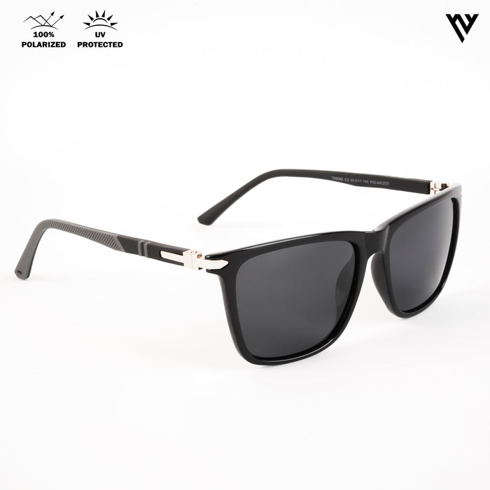 Voyage Exclusive Black Polarized Wayfarer Sunglasses for Men & Women - PMG4490