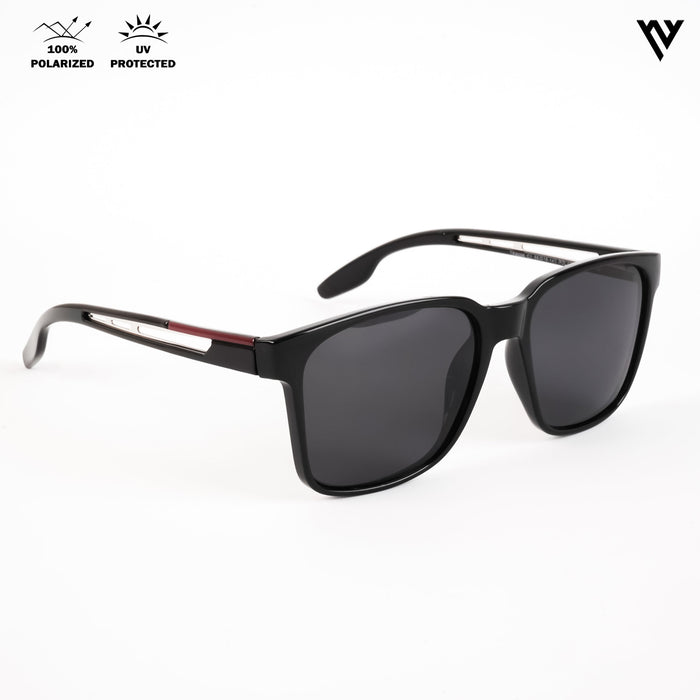 Voyage Exclusive Shine Black Polarized Wayfarer Sunglasses for Men & Women - PMG4487