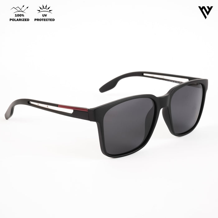 Voyage Exclusive Matt Black Polarized Wayfarer Sunglasses for Men & Women - PMG4489