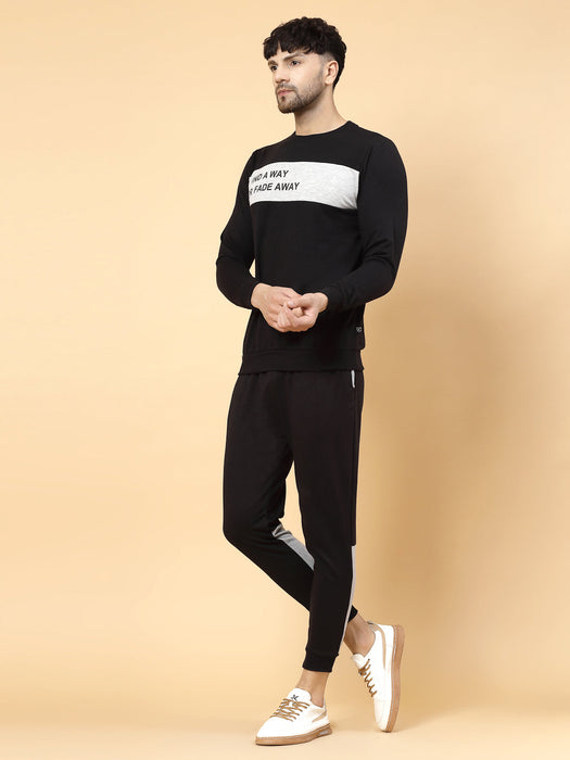 Printed Round Neck Cotton Terry Tracksuit