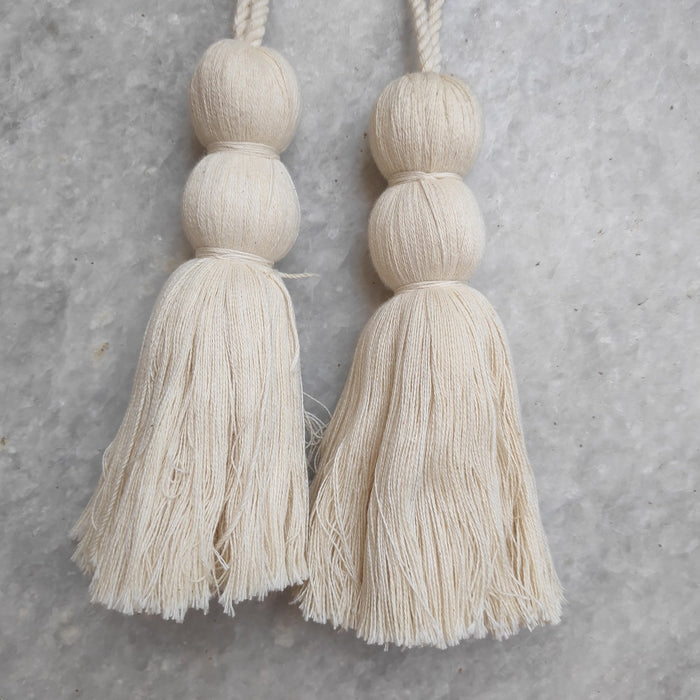 Tassel Knot Creamy Curtain Tie Backs (Set Of 2)