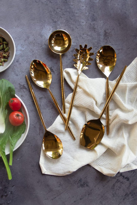 Ceramic Aurum Serving Spoon Set