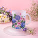 Hydrangea Frosted Glass Mug - Strokes by Namrata Mehta