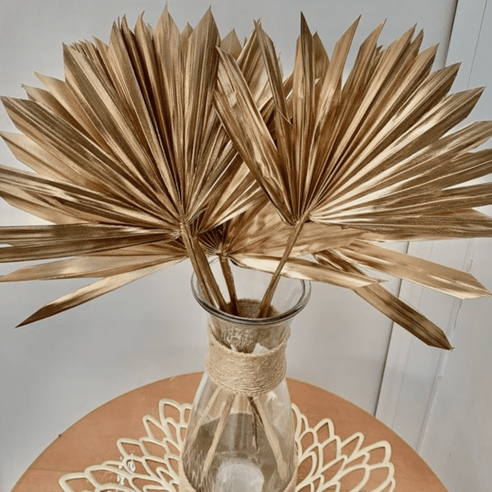 Fan palm spear golden-set of 10