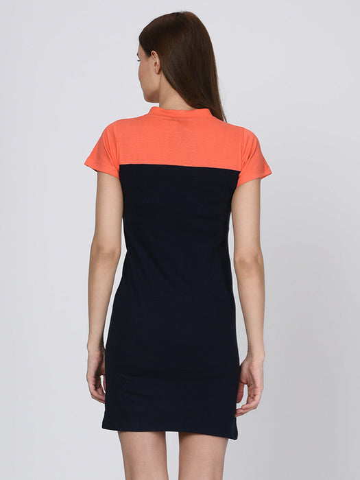 Orange and Blue Bodycon Dress