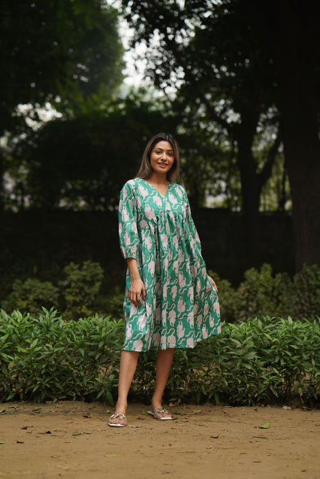 Wildcat Green Fit n Flare Dress