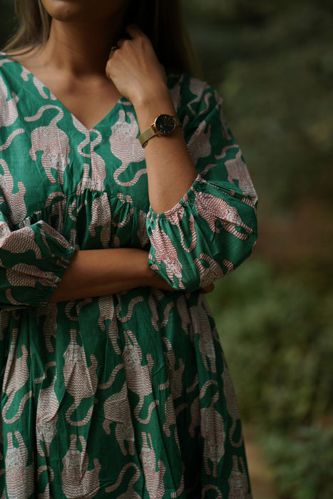 Wildcat Green Fit n Flare Dress