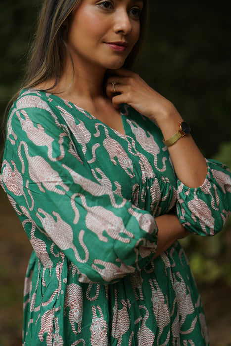 Wildcat Green Fit n Flare Dress