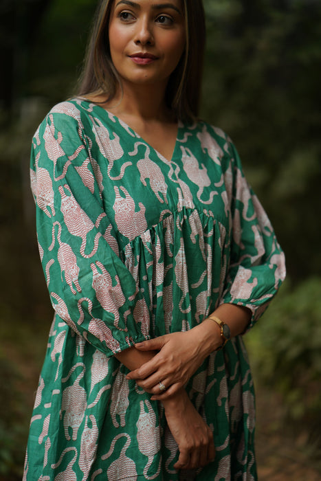 Wildcat Green Fit n Flare Dress