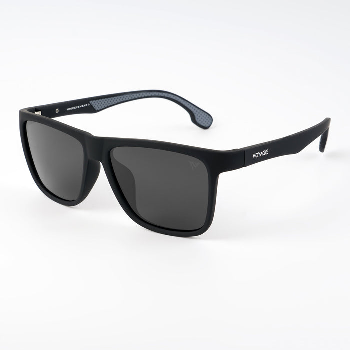 Voyage Exclusive Wayfarer Polarized Sunglasses for Men & Women (Black Lens | Matt Black Frame - PMG5254)