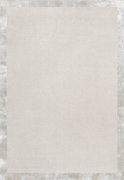 Fragment Wool & Silk Rug - White smoke