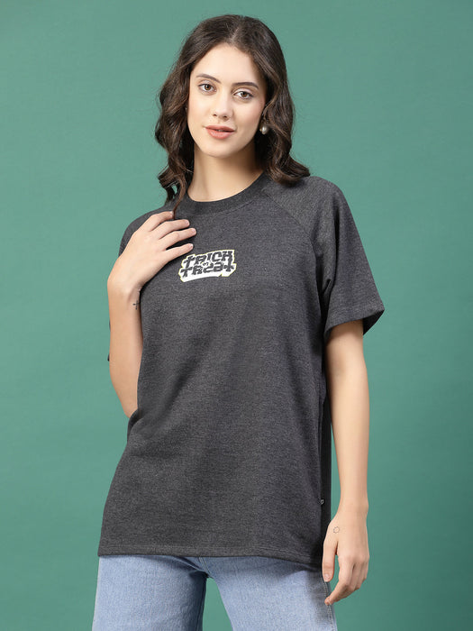 Effortless Charm Oversized Terry Print Tees