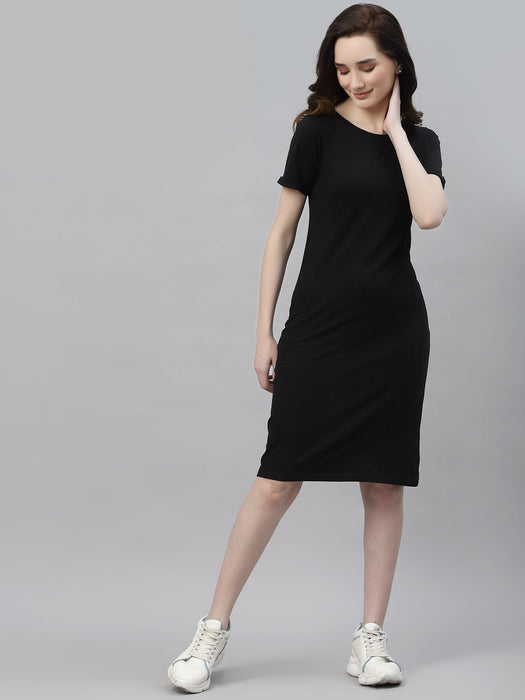 Round Neck Shorts Sleeve Bodycon Dress