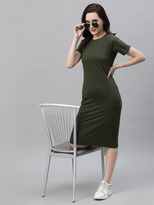 Round Neck Shorts Sleeve Bodycon Dress