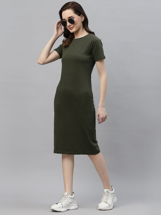 Round Neck Shorts Sleeve Bodycon Dress