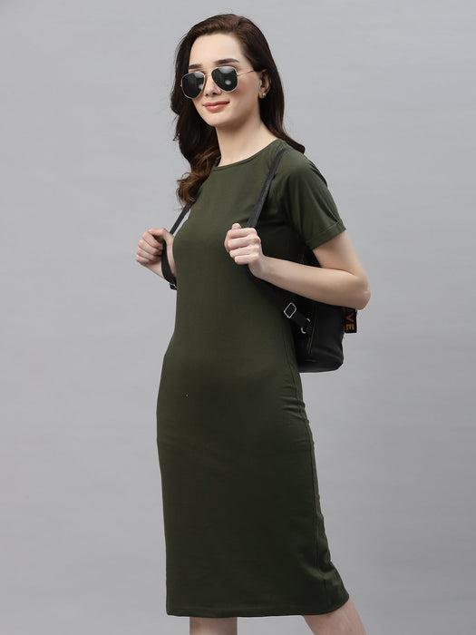 Round Neck Shorts Sleeve Bodycon Dress