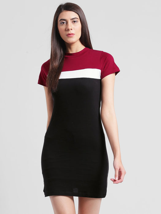 Color Block Cut & Sew Bodcon Dress