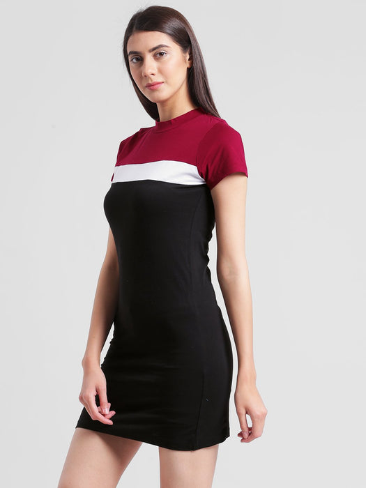 Color Block Cut & Sew Bodcon Dress