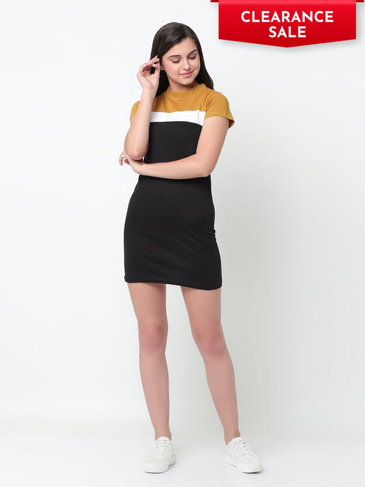 Color Block Cut & Sew Bodcon Dress