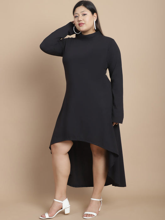 Elegant High-Low Cotton Jersey Dress