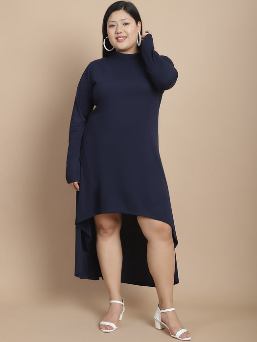 Elegant High-Low Cotton Jersey Dress