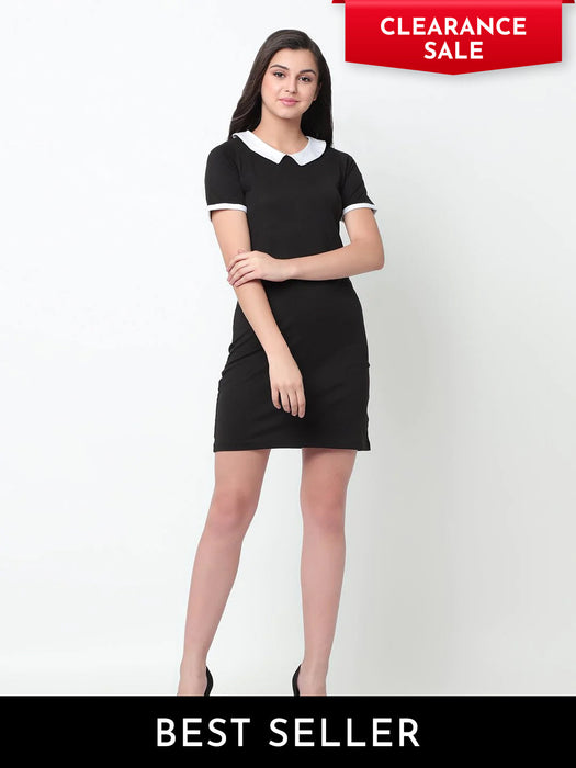 Peterpan Collar Navy Blue Bodycon Dress