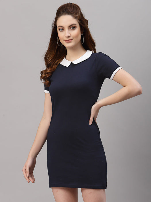 Peterpan Collar Navy Blue Bodycon Dress